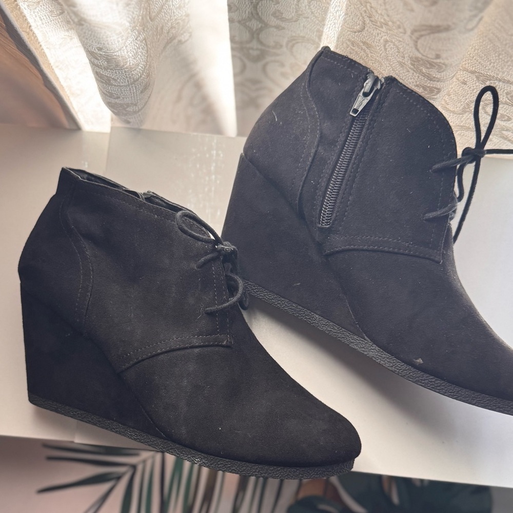 Universal Thread Black Wedge Booties - image 2